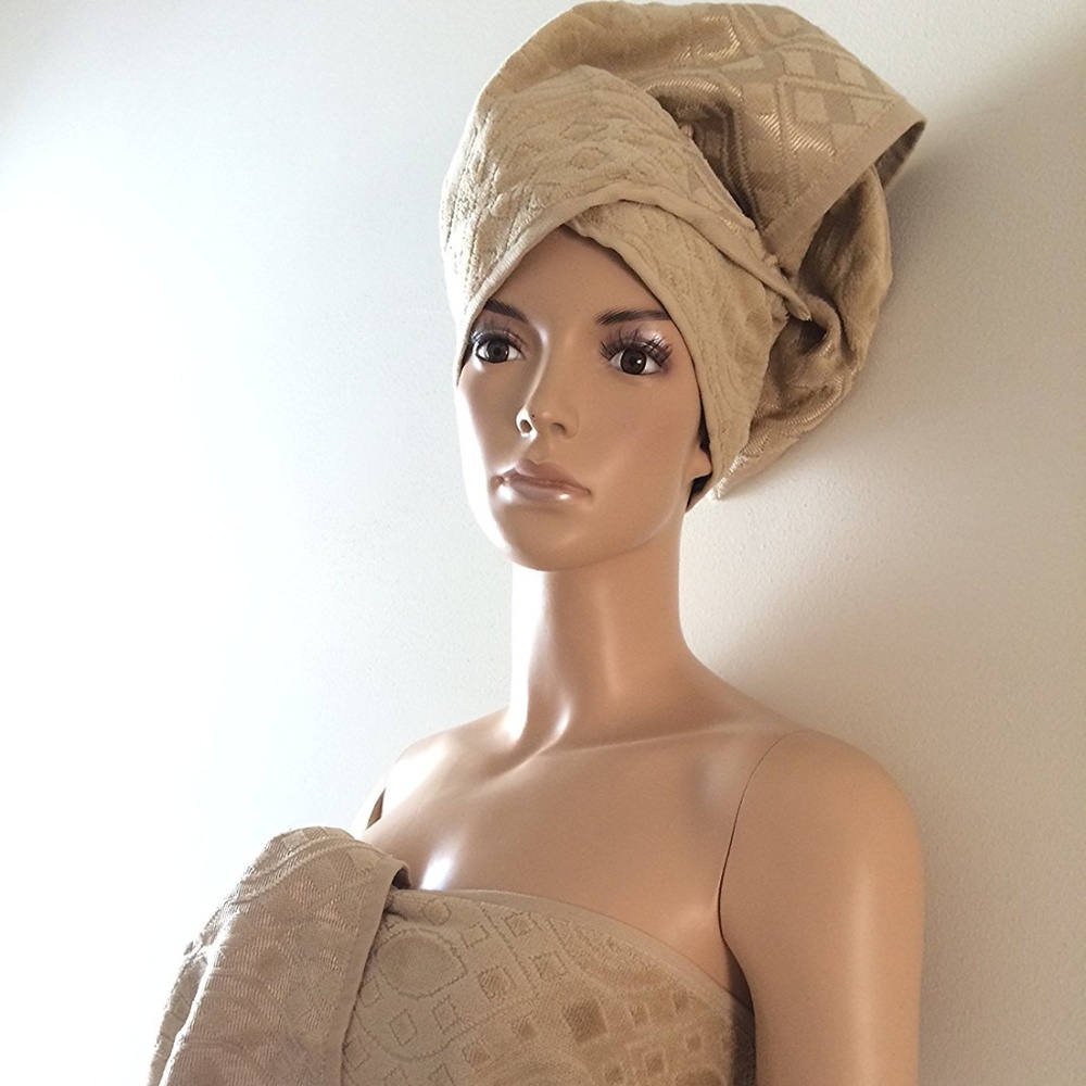 Bathrobe + 2 Body Towels %100 TURKISH COTTON - Picture 6 of 6